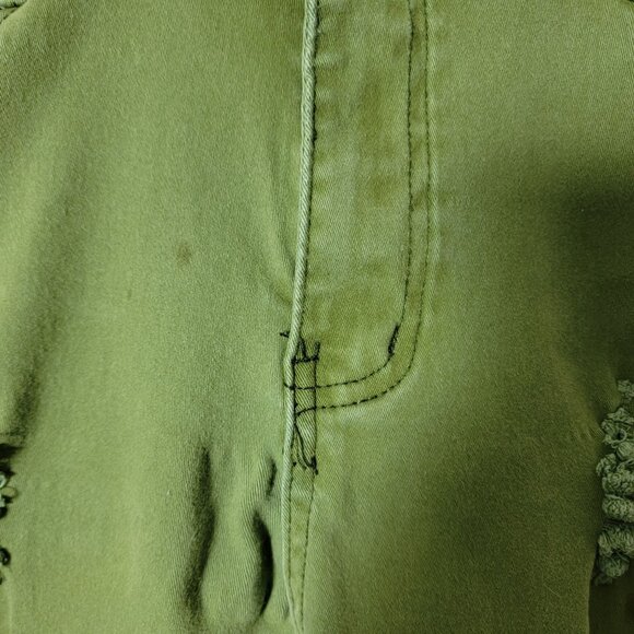 Qazel Vorrlon Mens Skinny Jeans Sz 32 Stretch Ripped Zippered knees Distressed - Picture 8 of 16